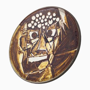 Hand-Painted Cubist Dish, 1950s-JJT-1521442