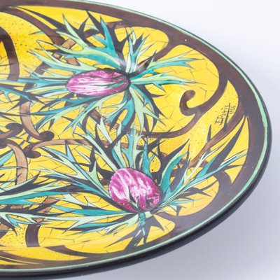 Hand-Painted Decorative Plate by E. Petit for Boch Freres, 1926-IXK-1405493