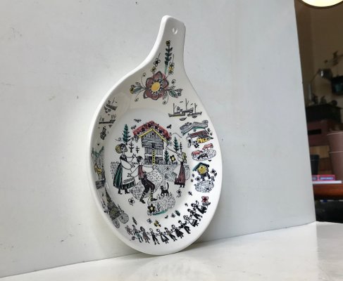 Hand-Painted Dish by Inger Waage, 1950s-LCR-953628