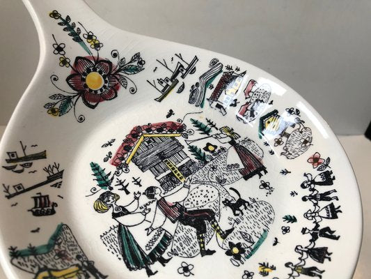 Hand-Painted Dish by Inger Waage, 1950s-LCR-953628