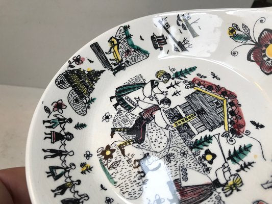 Hand-Painted Dish by Inger Waage, 1950s-LCR-953628