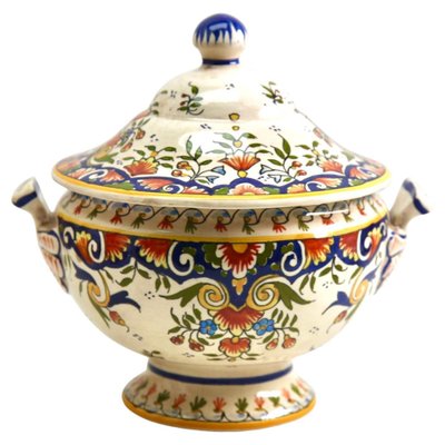 Hand-Painted Faience Tureen from Rouen, 1900s-MJY-1343301