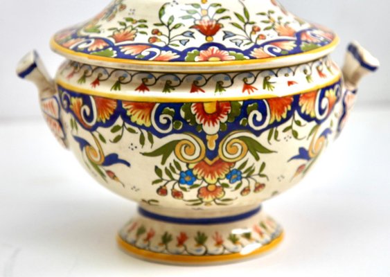 Hand-Painted Faience Tureen from Rouen, 1900s-MJY-1343301