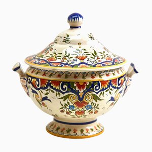 Hand-Painted Faience Tureen from Rouen, 1900s-MJY-1343301