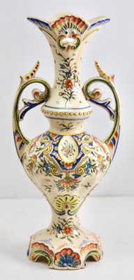 Hand-Painted Faience Vase, Rouen, 1900s-MJY-1343300