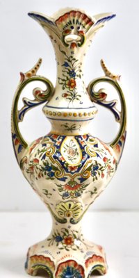 Hand-Painted Faience Vase, Rouen, 1900s-MJY-1343300