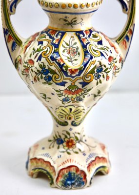 Hand-Painted Faience Vase, Rouen, 1900s-MJY-1343300