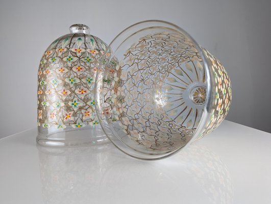 Hand-Painted Floral Beacon Crystal Domes, Set of 2-JJT-1799096