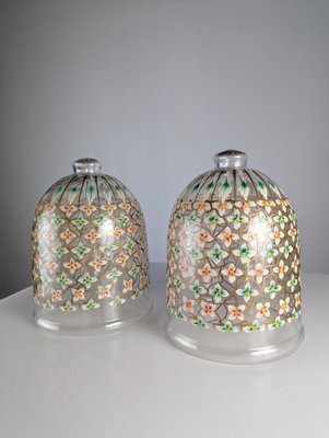 Hand-Painted Floral Beacon Crystal Domes, Set of 2-JJT-1799096