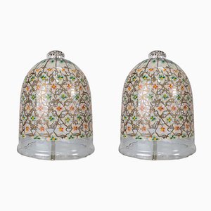 Hand-Painted Floral Beacon Crystal Domes, Set of 2-JJT-1799096