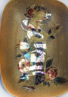 Hand Painted Gilded Platter by Bjorn Wiinblad, 1960s, Set of 2-VDW-844320