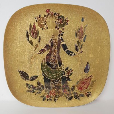 Hand Painted Gilded Platter by Bjorn Wiinblad, 1960s, Set of 2-VDW-844320