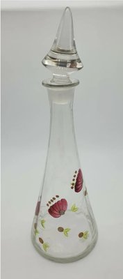 Hand Painted Glass Carafe with Cap, Italy, 1970s-ZUW-1779973