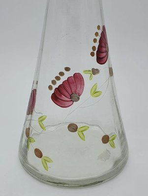 Hand Painted Glass Carafe with Cap, Italy, 1970s-ZUW-1779973