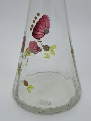 Hand Painted Glass Carafe with Cap, Italy, 1970s-ZUW-1779973