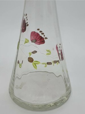 Hand Painted Glass Carafe with Cap, Italy, 1970s-ZUW-1779973