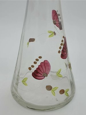 Hand Painted Glass Carafe with Cap, Italy, 1970s-ZUW-1779973