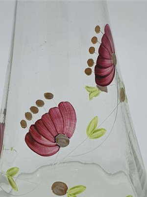 Hand Painted Glass Carafe with Cap, Italy, 1970s-ZUW-1779973