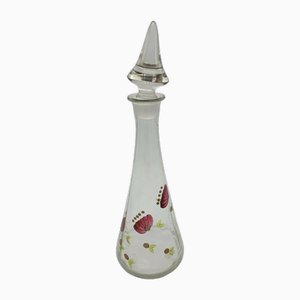 Hand Painted Glass Carafe with Cap, Italy, 1970s-ZUW-1779973