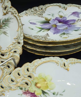 Hand-Painted Porcelain Plates from Nymphenburg, Set of 6-OZS-1359832