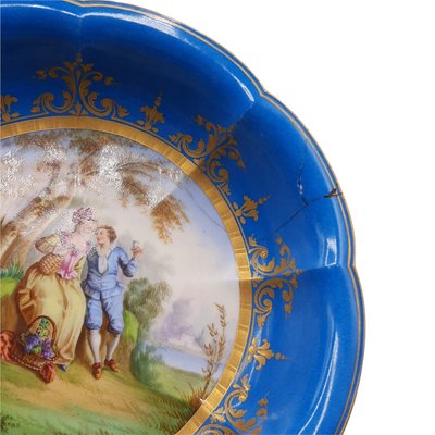 Hand Painted Romantic Escene Plate in Sevres Porcelain with Stand-TCS-1069056