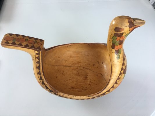 Hand Painted Wooden Duck, 1950s-WQQ-706291