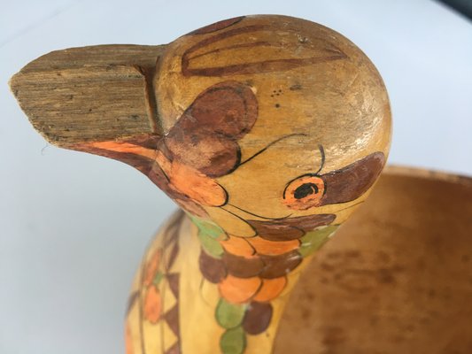 Hand Painted Wooden Duck, 1950s-WQQ-706291