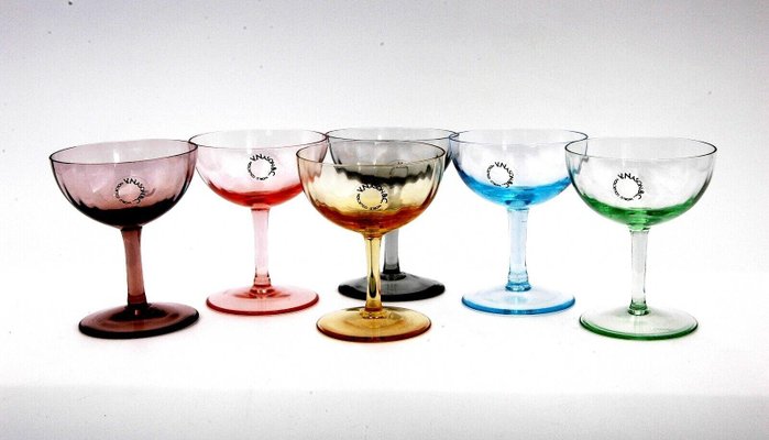 Handblown Champagne Glasses by Carlo Nason, 2000, Set of 6-PTS-1806960