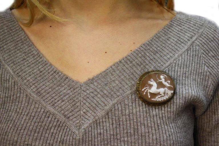 Handcrafted 12 Karat Cameo Brooch