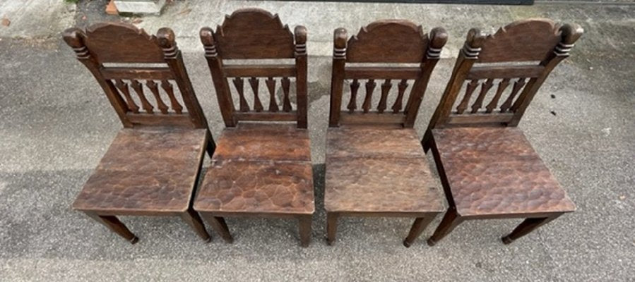 Handcrafted Indonesian Woodend Chairs, Set of 4