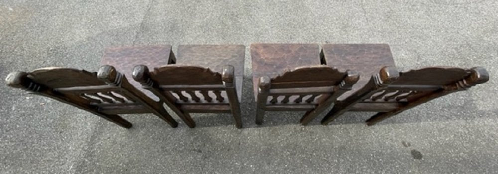 Handcrafted Indonesian Woodend Chairs, Set of 4