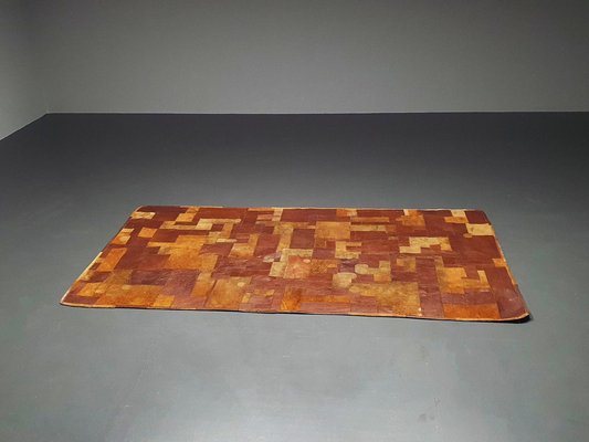 Handcrafted Leather Rug, 1970s-XFS-1357535