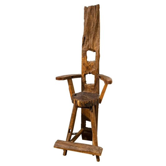 Handcrafted Sculptural Wooden Throne, Germany, 1920s