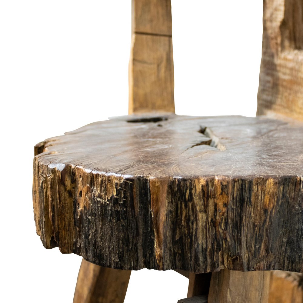 Handcrafted Sculptural Wooden Throne, Germany, 1920s