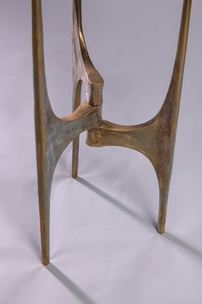 Handcrafted Side Table in Bronze with Multi-Level Marble Tops, 2022