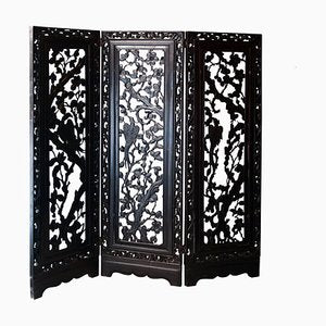 Handcrafted Solid Mahogany Carved Screen, Philippines, 1930-UZ-862954