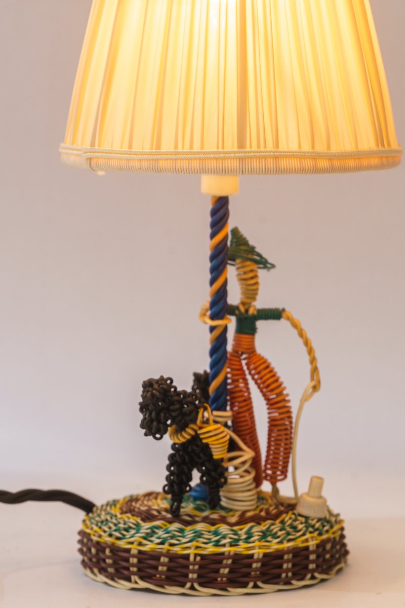 Handcrafted Table Lamp in Wire Vienna, 1960s