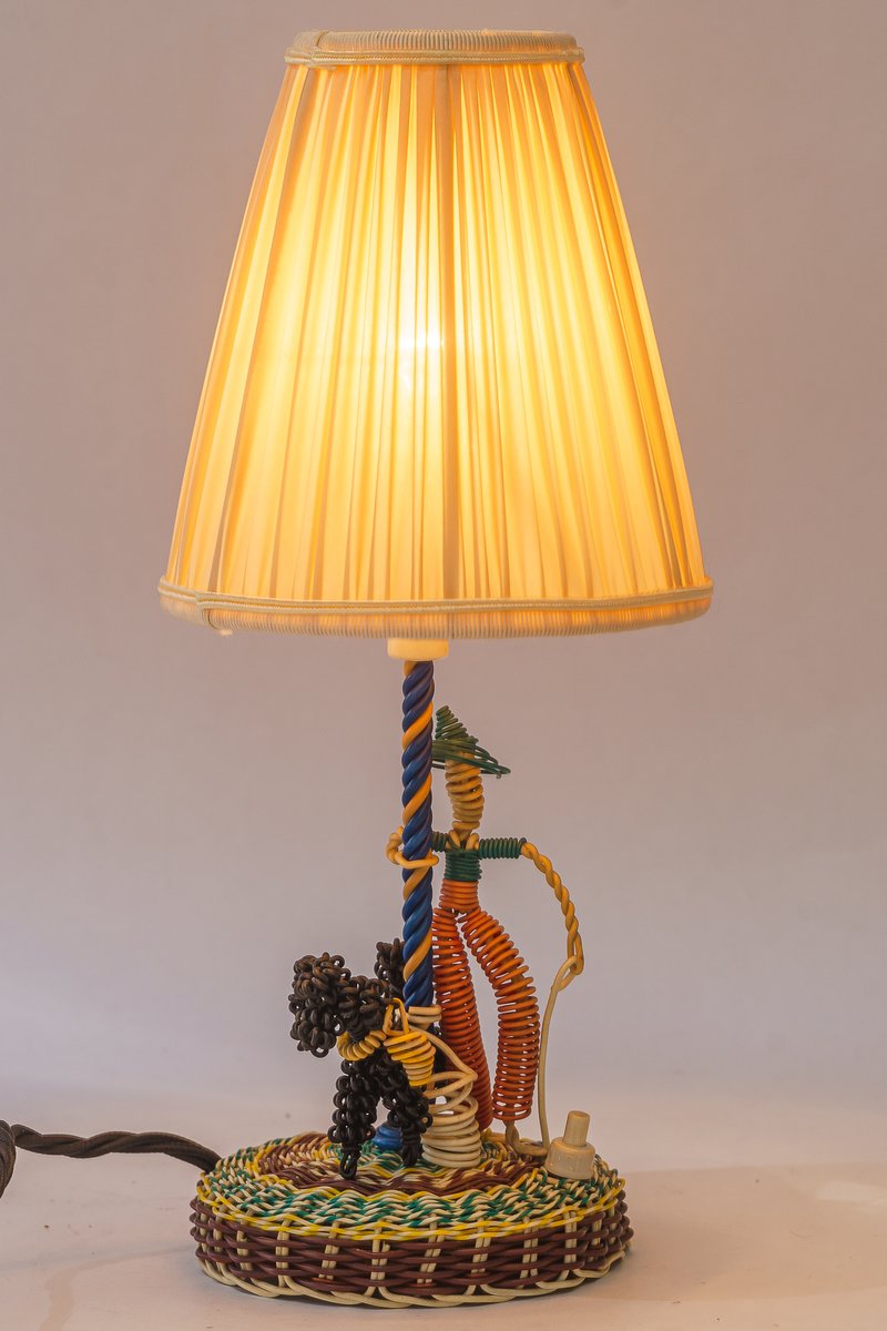 Handcrafted Table Lamp in Wire Vienna, 1960s