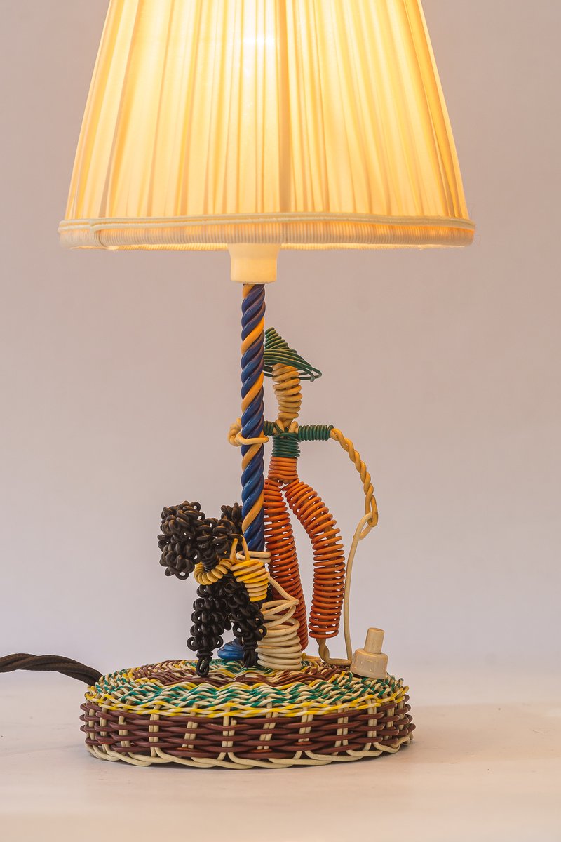 Handcrafted Table Lamp in Wire Vienna, 1960s