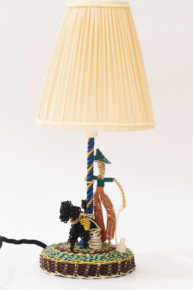 Handcrafted Table Lamp in Wire Vienna, 1960s