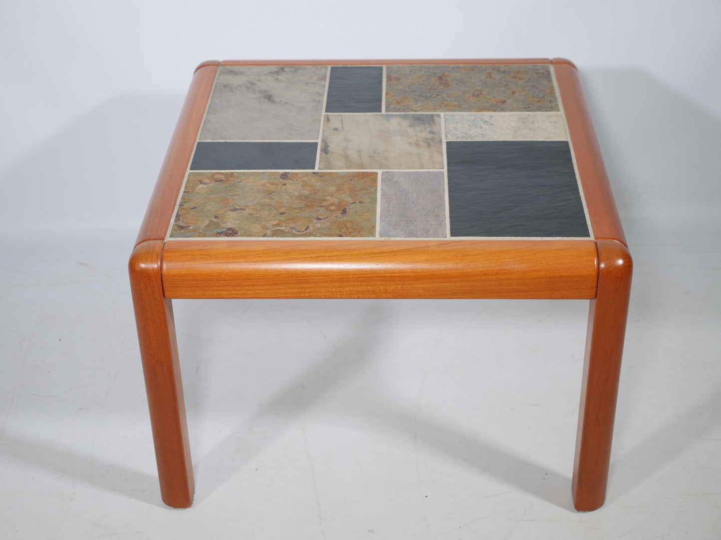 Handcrafted Teak Mosaic Side Table by Sallingboe Jelling, 1970s