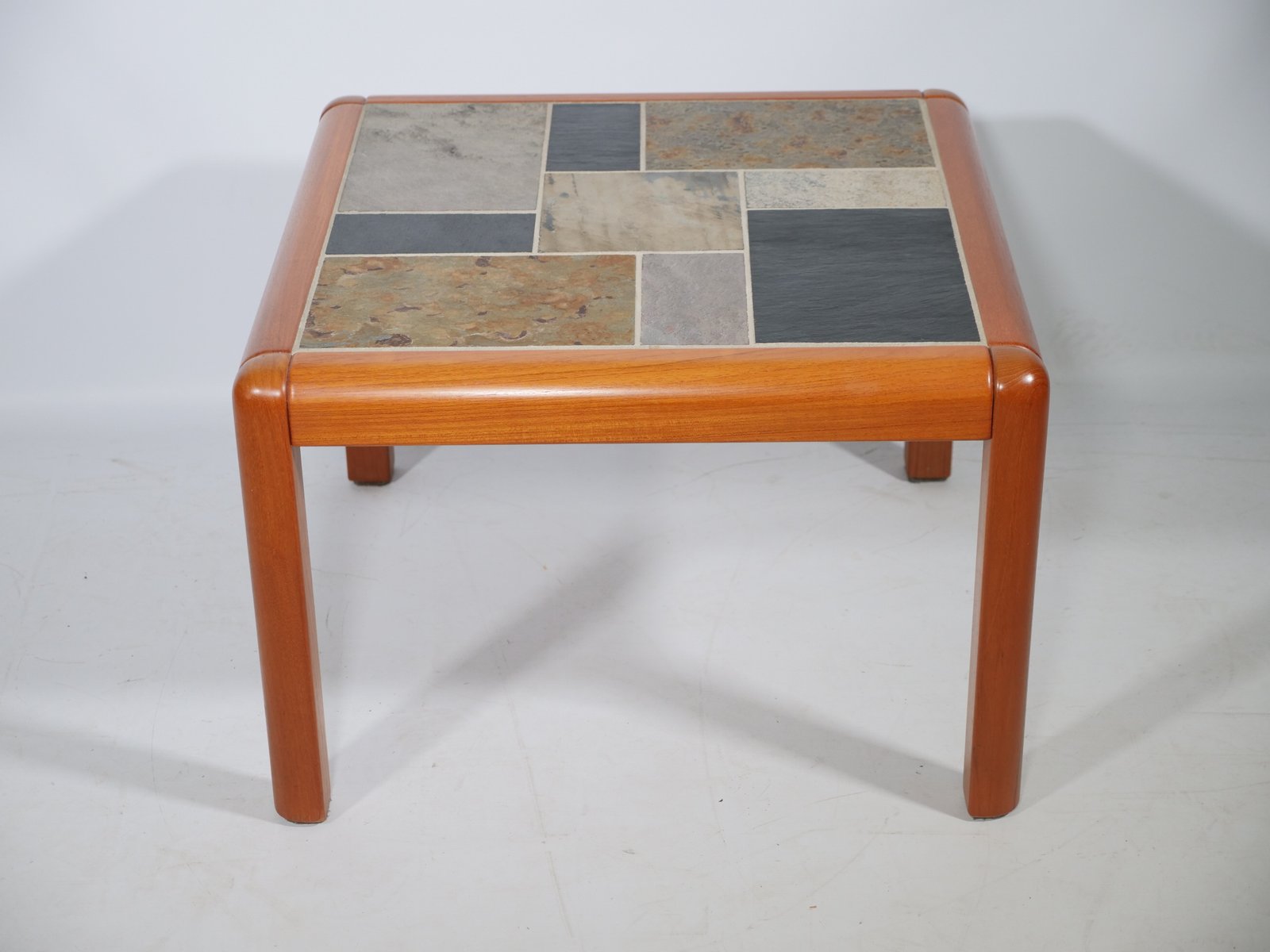 Handcrafted Teak Mosaic Side Table by Sallingboe Jelling, 1970s