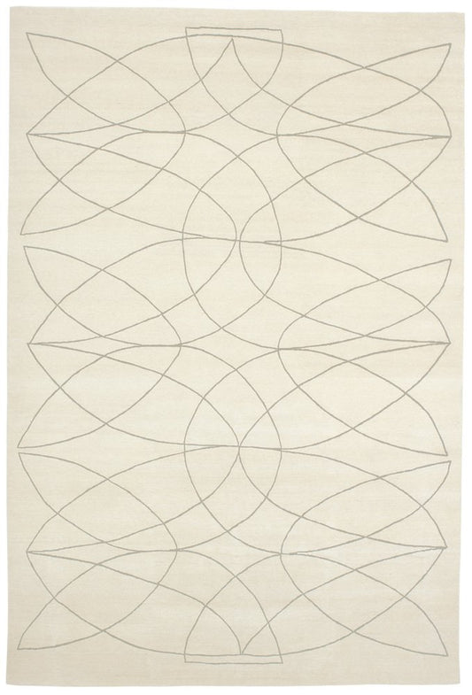 Handknotted Rug in Wool and Bamboo Silk by Kristiina Lassus