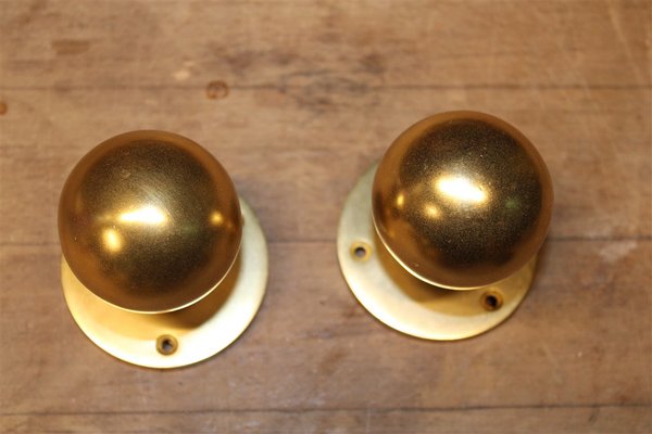 Handles in Satin Brass, Italy, 1960s, Set of 2-EH-1223560