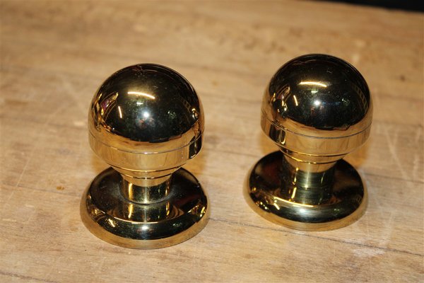 Handles in Solid Brass, Italy, 1970s, Set of 2-EH-1223556