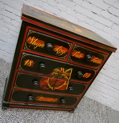 Handmade and Handpainted Chest of Drawers, 1950s-QFD-974803