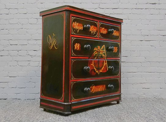 Handmade and Handpainted Chest of Drawers, 1950s-QFD-974803