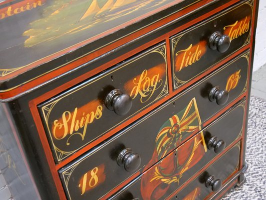 Handmade and Handpainted Chest of Drawers, 1950s-QFD-974803