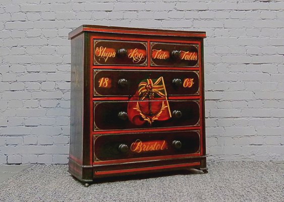 Handmade and Handpainted Chest of Drawers, 1950s-QFD-974803