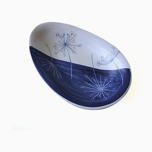 Handmade Blue and White Dish from Höganäs, Sweden-JKV-1786130